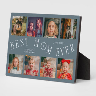 Moderne 8 foto collage Beste moeder ooit Leisteenb Fotoplaat