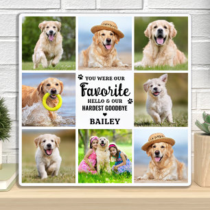 Moderne 8 foto collage huisdier hond verlies herin fotoplaat