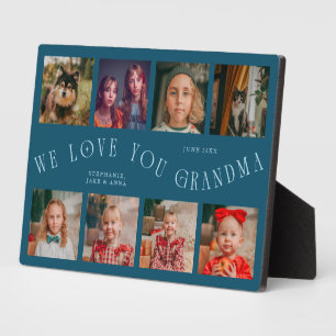Moderne 8 foto-raster Lieve Oma Turquoise Fotoplaat
