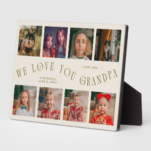 Moderne 8 foto-raster Lieve Opa Crème Fotoplaat