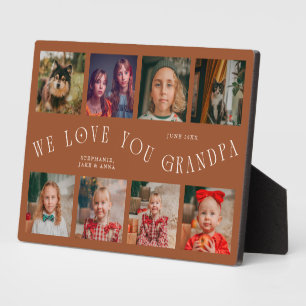 Moderne 8 foto-raster Lieve opa Terracotta Fotoplaat