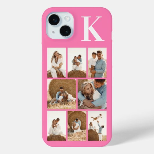 Moderne 8 Foto Roze Case-Mate iPhone Case (Achterkant)