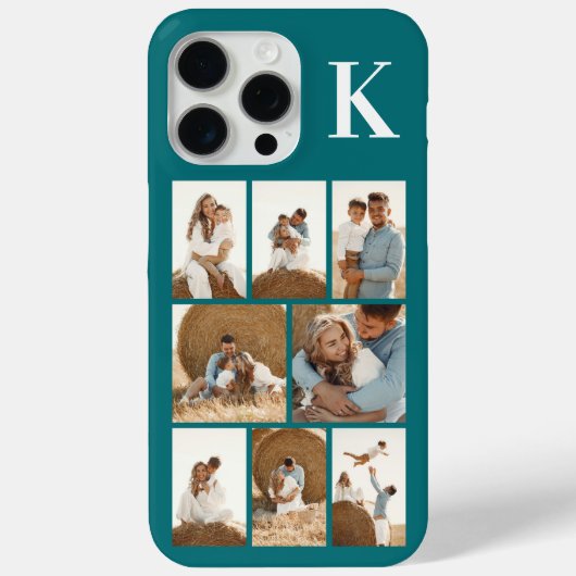 Moderne 8 Foto Teal Case-Mate iPhone Case (Achterkant)