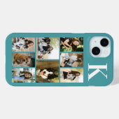 Moderne 8 Huisdier Foto Teal Case-Mate iPhone Case (Achterkant (horizontaal))