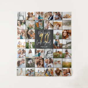 Moderne 90ste verjaardag multi foto wandtapijt wandkleed