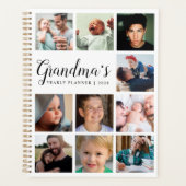 Moderne 9 fotocollage jaarlijks planner (Voorkant)