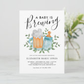 Moderne A Baby is Baby shower van de brouwflesfles Kaart (Staand voorkant)