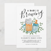 Moderne A Baby is Baby shower van de brouwflesfles Kaart (Voorkant / Achterkant)