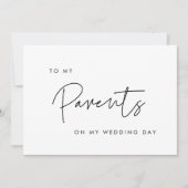 Moderne À mes parents sur ma carte de jour de mari (Devant)