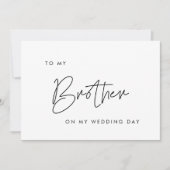 Moderne À mon frère sur ma carte de jour de mariag (Devant)