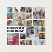 Moderne Aandenken Foto Collage voor elke Leeftijd Wandkleed (Voorkant)