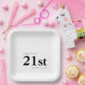 Moderne Aangepast om het even welke 21e naamdatum Papieren Bordje (Feest)