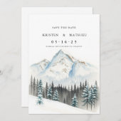 Moderne aangepaste berg save the date (Voorkant / Achterkant)