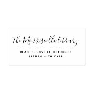 Moderne aangepaste bibliotheek voor script retourn 	rubberstempel