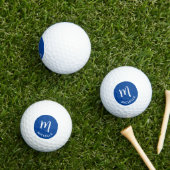 Moderne aangepaste blauwe monogram naam golfballen (Insitu Gras)