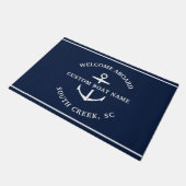Moderne aangepaste boat Name Welcome Aboard Anchor Deurmat (Schuin)