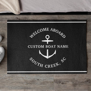 Moderne aangepaste boat Name Welcome Aboard Anchor Deurmat