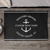 Moderne aangepaste boat Name Welcome Aboard Anchor Deurmat