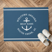 Moderne aangepaste boat Name Welcome Aboard Anchor Deurmat