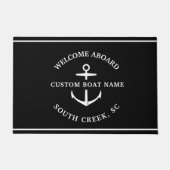 Moderne aangepaste boat Name Welcome Aboard Anchor Deurmat (Voorkant)