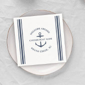 Moderne aangepaste boat Name Welcome Aboard Anchor Servet