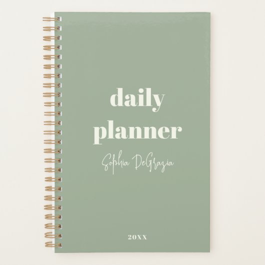 Moderne aangepaste Boho chique minimalistische dag Planner (Voorkant)