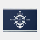 Moderne aangepaste bootnaam Verzendwielanker Deurmat (Voorkant)