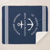 Moderne aangepaste botnaam Welkom op Nautisch vlak Sherpa Deken (Voorkant (horizontaal))