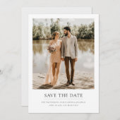 Moderne Aangepaste bruiloft foto's opslaan Datum K Save The Date (Voorkant / Achterkant)