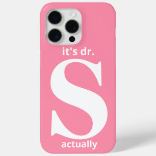 Moderne aangepaste dokter naam achterkant donkerro iPhone 15 pro max hoesje