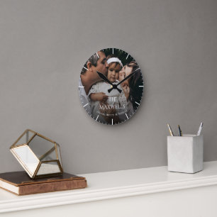 Moderne Aangepaste Familie Baby Foto Ronde Klok
