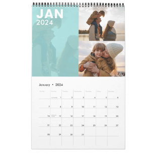 Moderne aangepaste familie foto kalender kleuren