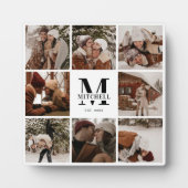 Moderne aangepaste familie fotocollage | Monogram Fotoplaat (Voorkant)