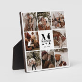 Moderne aangepaste familie fotocollage | Monogram Fotoplaat (Voorkant)