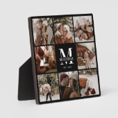 Moderne aangepaste familie fotocollage | Monogram  Fotoplaat (Voorkant)