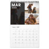 Moderne aangepaste familie fotokalender grijs kalender (Mar 2026)