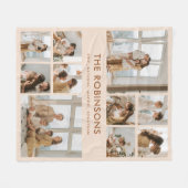 Moderne aangepaste familienaam 10 Fotocollage Fleece Deken (Voorkant (Horizontaal))