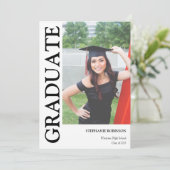 Moderne aangepaste foto afstuderen aankondiging (Staand voorkant)