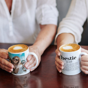 Moderne aangepaste foto Bestie Betekenis Beste vri Koffiemok