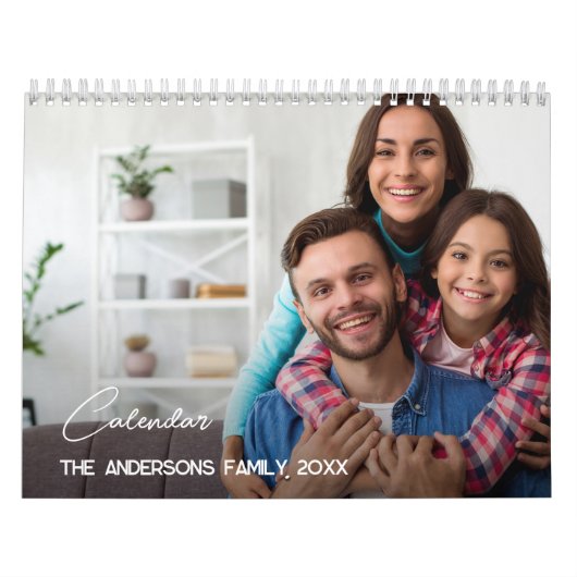 Moderne aangepaste foto Creëer Uw eigen familie Kalender (Hoes)
