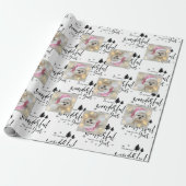 Moderne aangepaste foto-dooszwart-witte typografie cadeaupapier (Uitgerold)