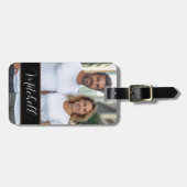 Moderne aangepaste foto Eenvoudig zwart Bagagelabe Bagagelabel (Voorkant horizontaal)