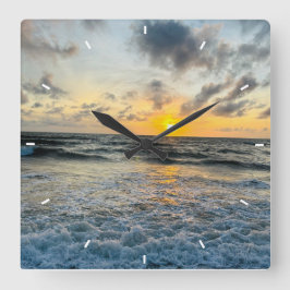 Moderne aangepaste foto gepersonaliseerde muur vierkante klok