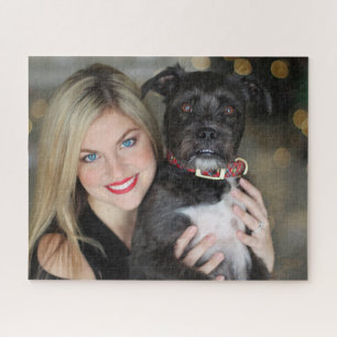 Moderne Aangepaste Foto Hondeneigenaar Portret Legpuzzel