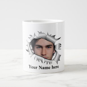 Moderne aangepaste foto in een gat extra grote beker