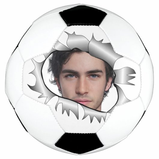 Moderne  aangepaste foto in een gat voetbal (Voorkant)