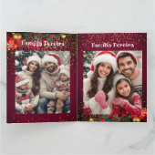 Moderne aangepaste foto Kerstmis Feliz Natal Kaart (Binnen)