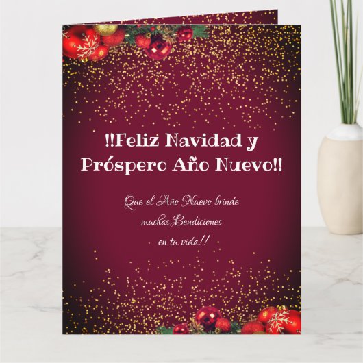 Moderne aangepaste foto Kerstmis Feliz Navidad Kaart (Voorkant)