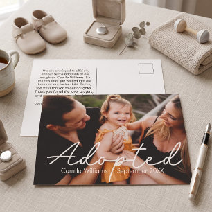 Moderne aangepaste foto kinderen adoptie aankondig briefkaart