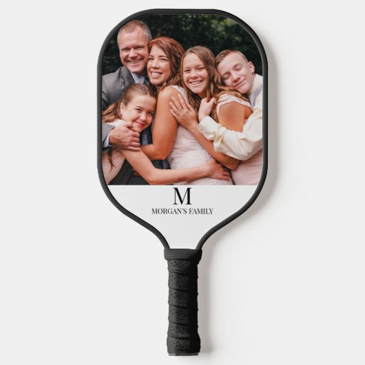 Moderne aangepaste foto-monogram naam Pickleball P Paddle (Voorkant)